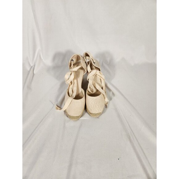 Soludos Womens Cream Espadrille Boho Fairy Core Y2K Ankle Lace Us 8.5 - Picture 8 of 10